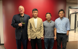 (from left to right) is Dr. Paul Ziehl, Guangxing Niu, Dr. Bin Zhang, Dr.Xiaofeng Wang.
