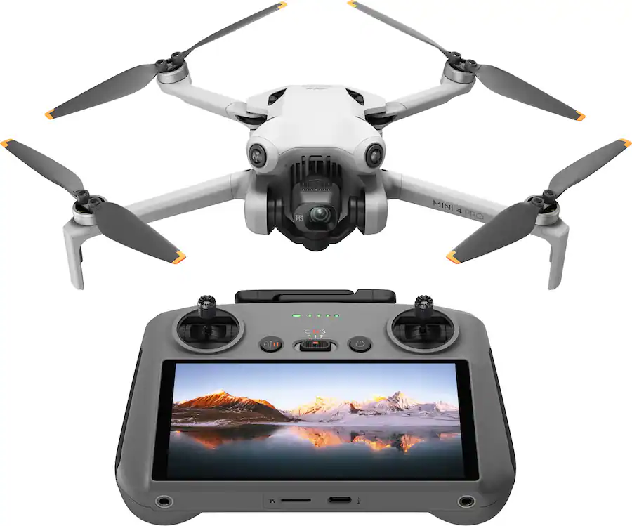 DJI Mini 4 Pro drone with DJI RC 2 remote controller and built-in screen