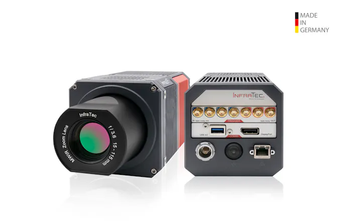 InfraTec ImageIR 6300 Z MWIR zoom camera, front and rear views