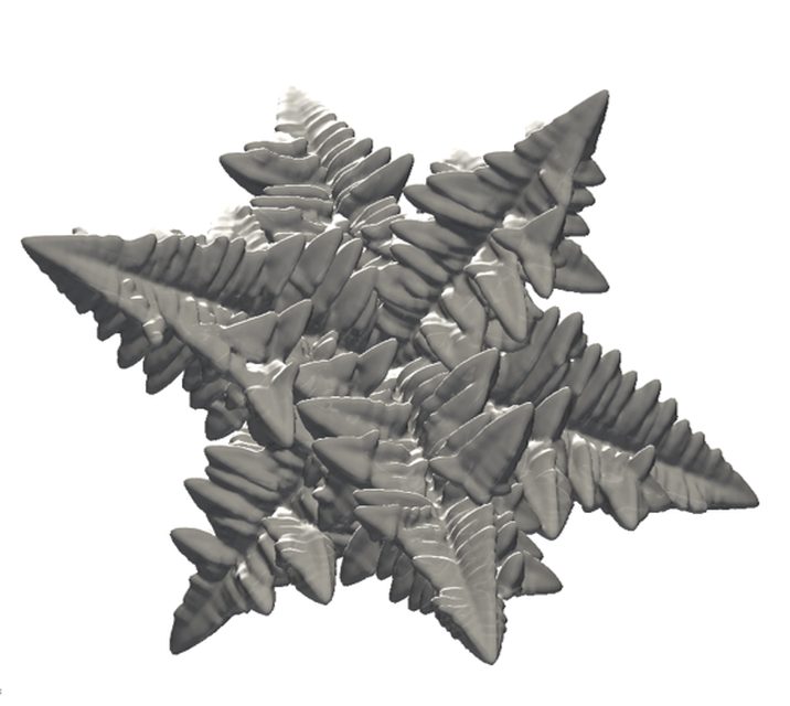Simulated dendrite growth from muMatScale solidification modeling